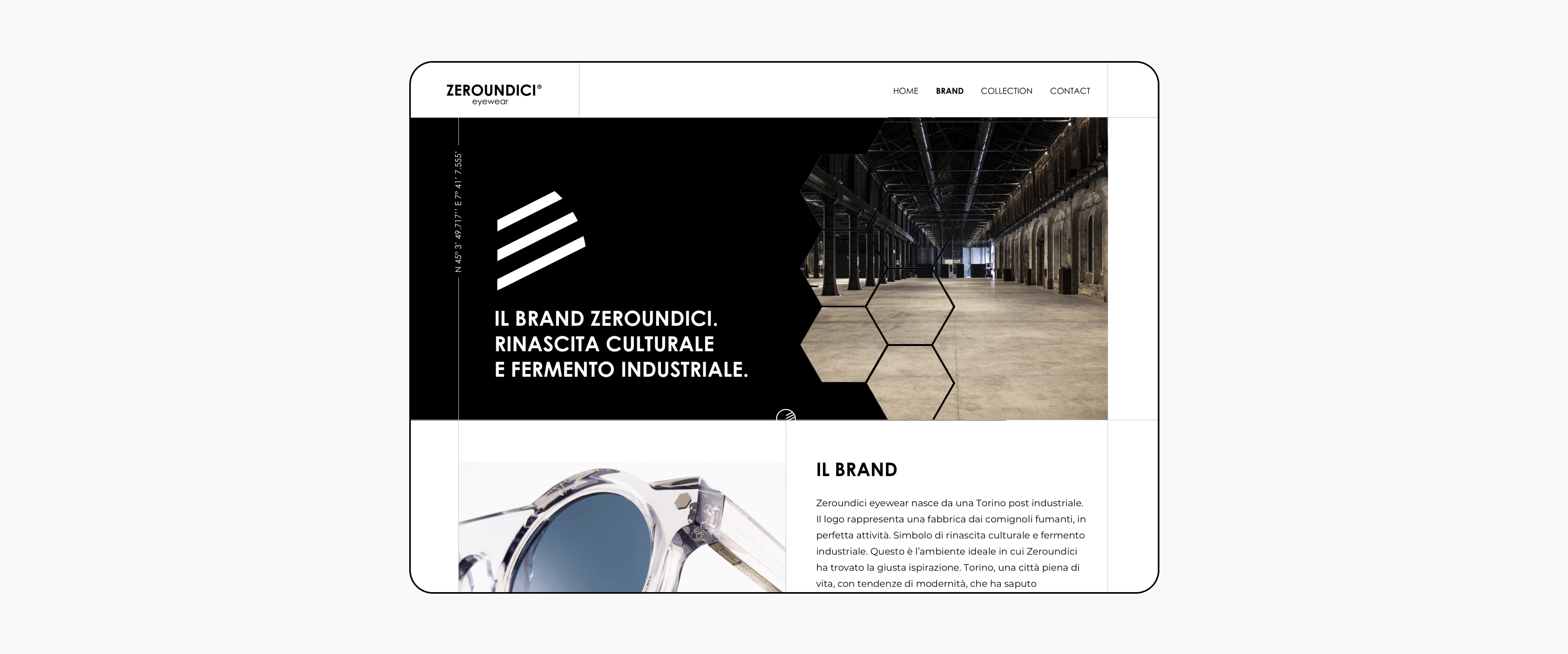 Mockup progetto Zeroundici: Home