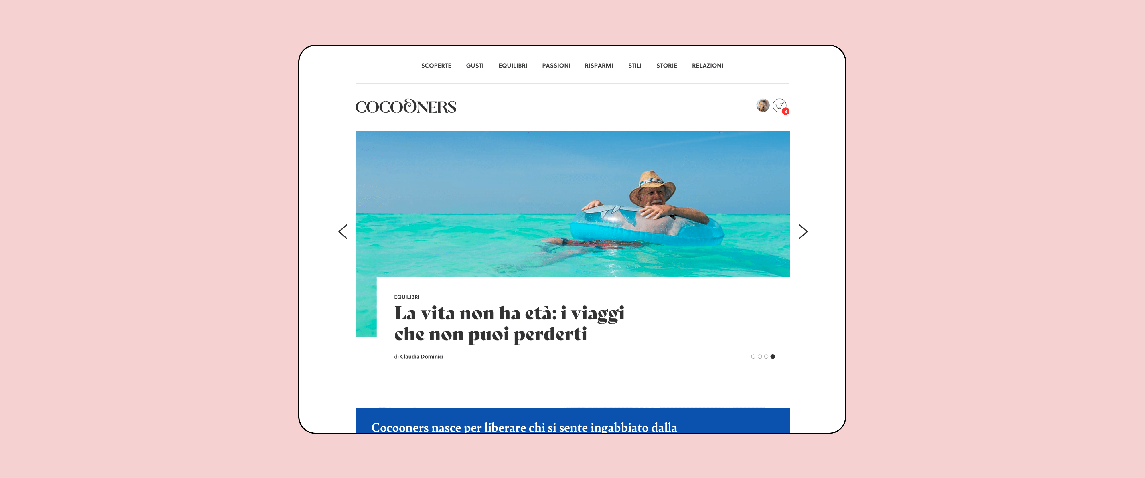 Mockup progetto Cocooners: Home
