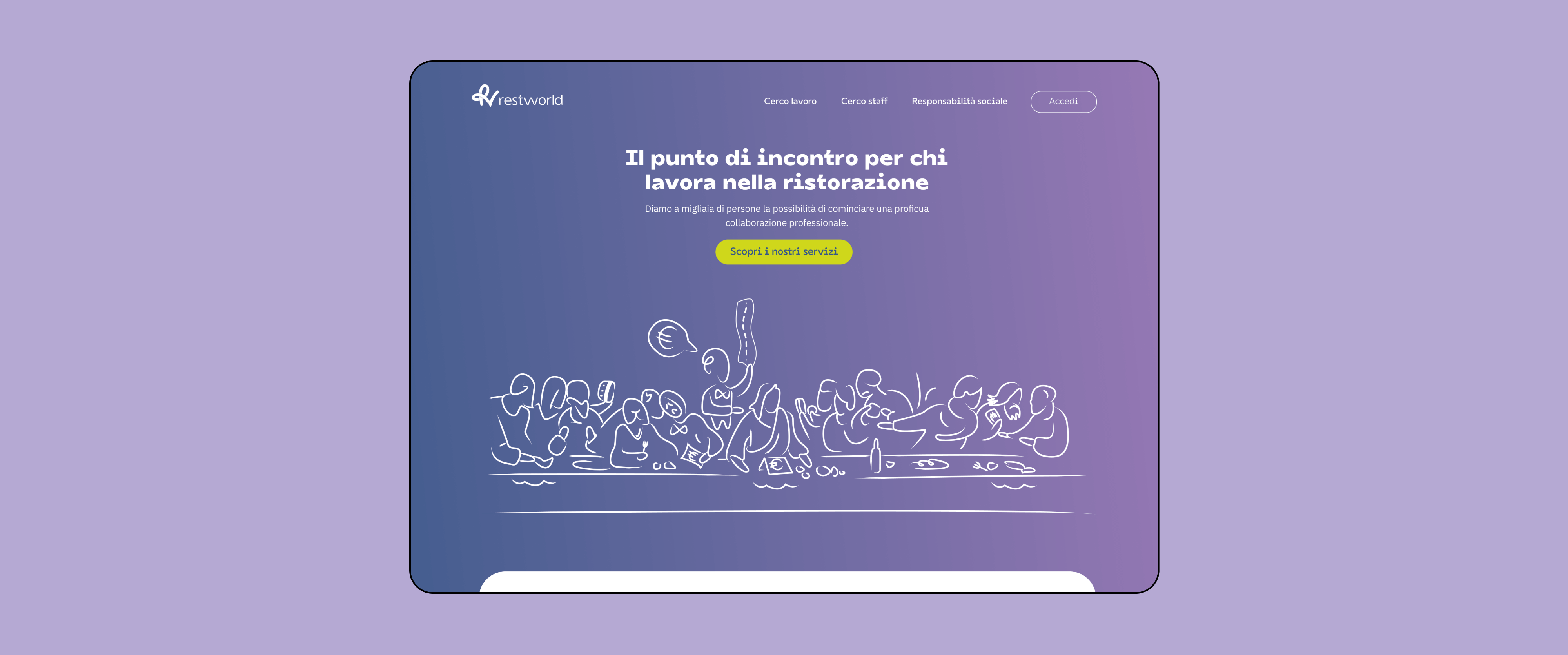 Mockup progetto Restworld: Home