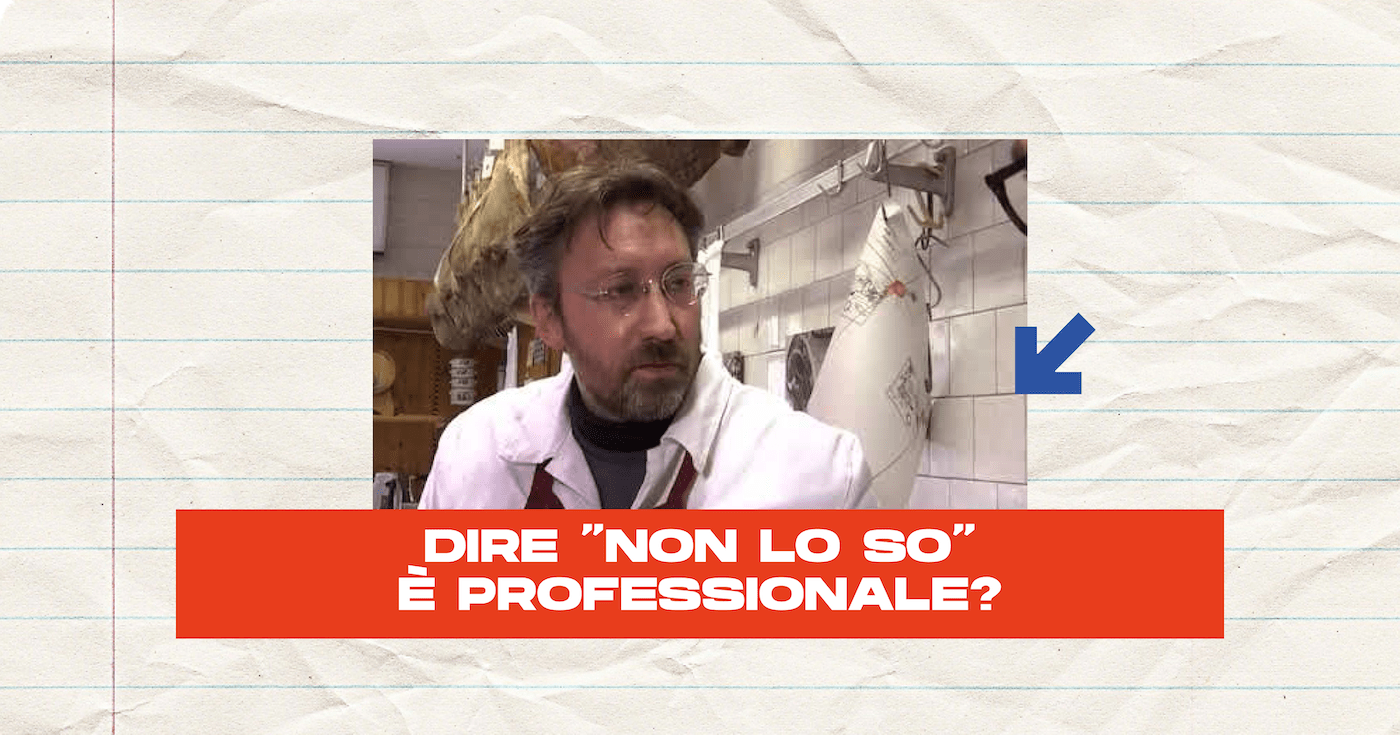 Meme del macellaio toscano con scritta: Dire 