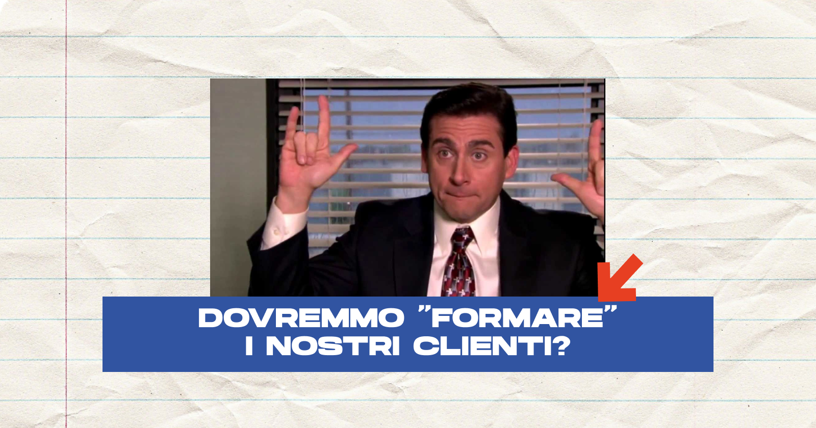 Meme di Michael Scott con scritta: Dovremmo 