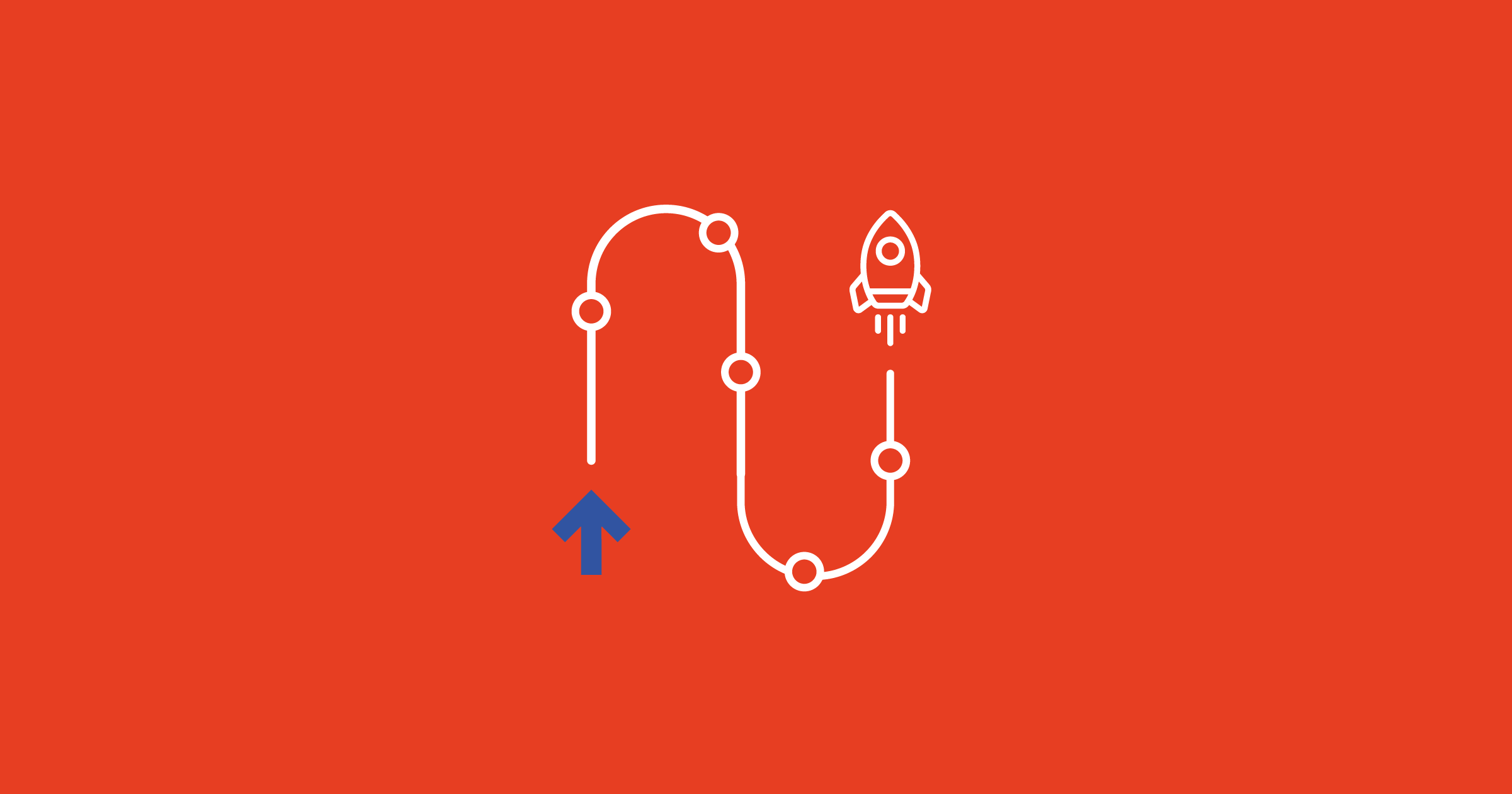 Preventivo sviluppo software: icona razzo su sfondo rosso