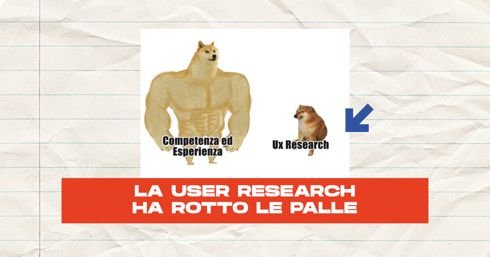 Meme con due cani e scritta: La user experience ha rotto le palle